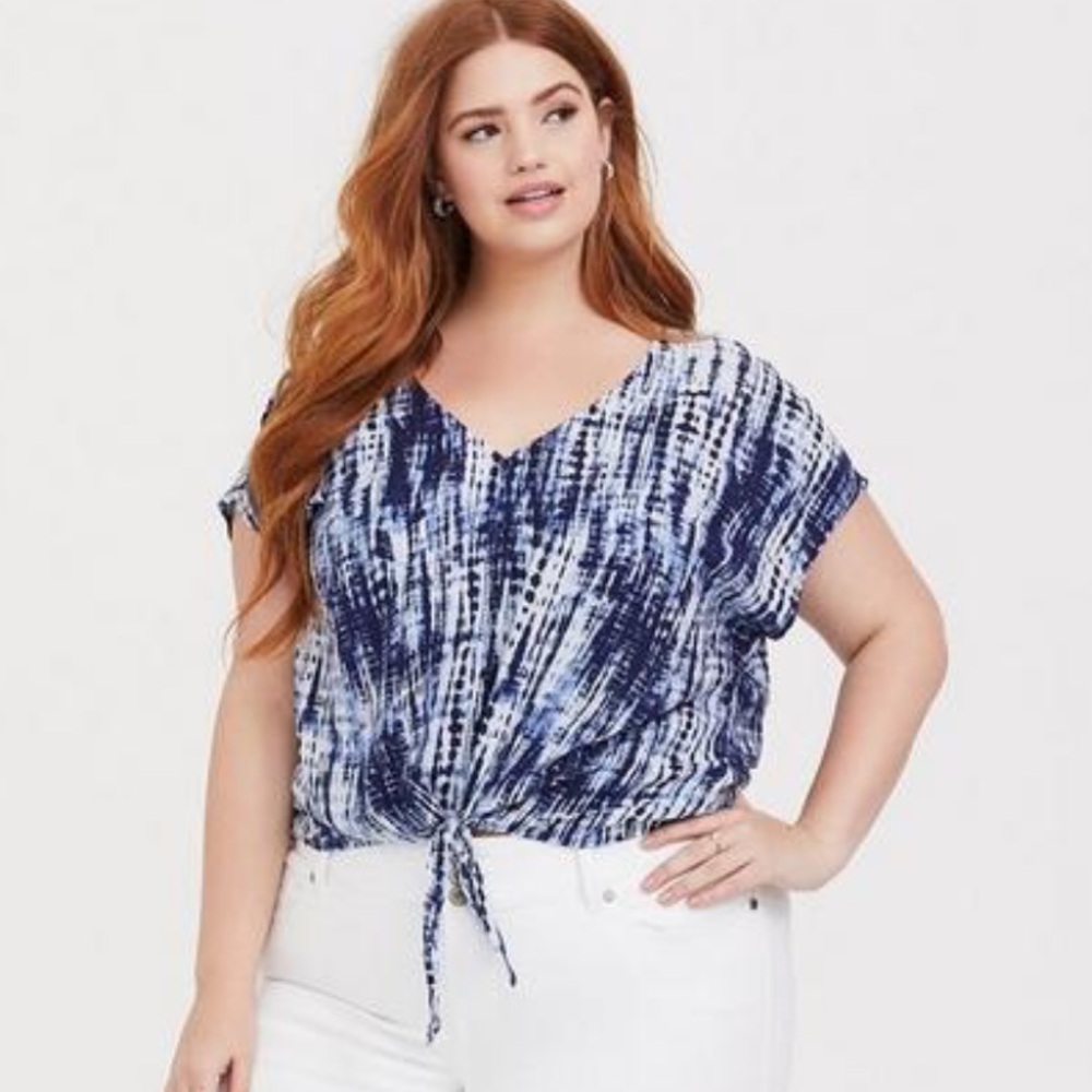 Torrid Women's Challis Tie-Front Dolman Midi Top - size 4, 4X